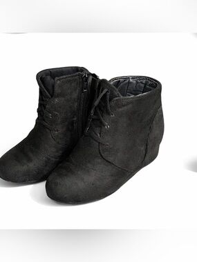 Dream Pairs Kids Black Wedge Ankle Boots